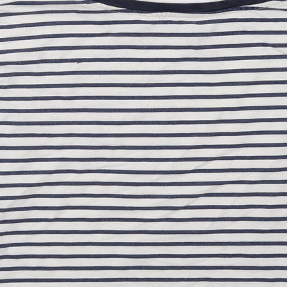 H&M Girls White Striped  Basic T-Shirt Size 5-6 Years
