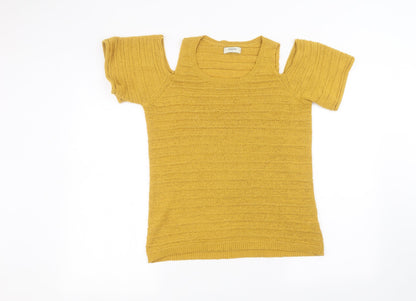Papaya Womens Yellow   Basic T-Shirt Size 12