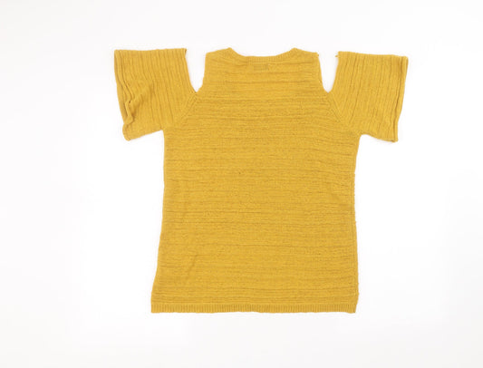 Papaya Womens Yellow   Basic T-Shirt Size 12