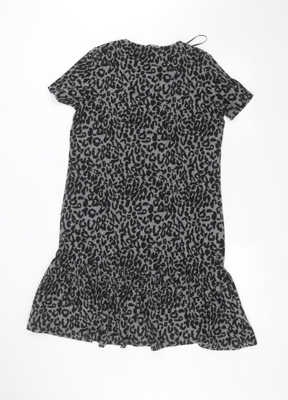 TU Womens Grey Animal Print  A-Line  Size 10