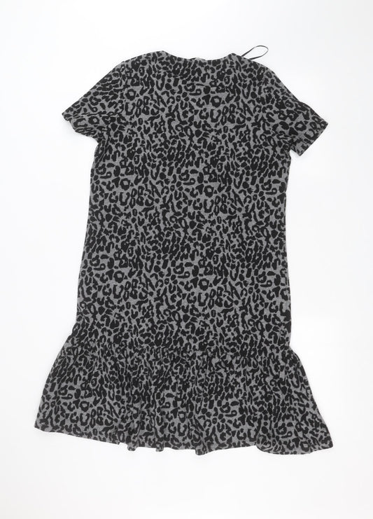 TU Womens Grey Animal Print  A-Line  Size 10