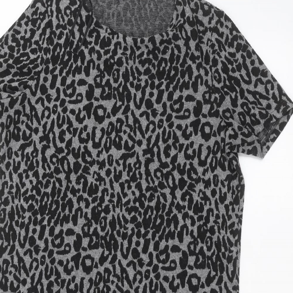 TU Womens Grey Animal Print  A-Line  Size 10
