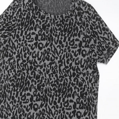 TU Womens Grey Animal Print  A-Line  Size 10