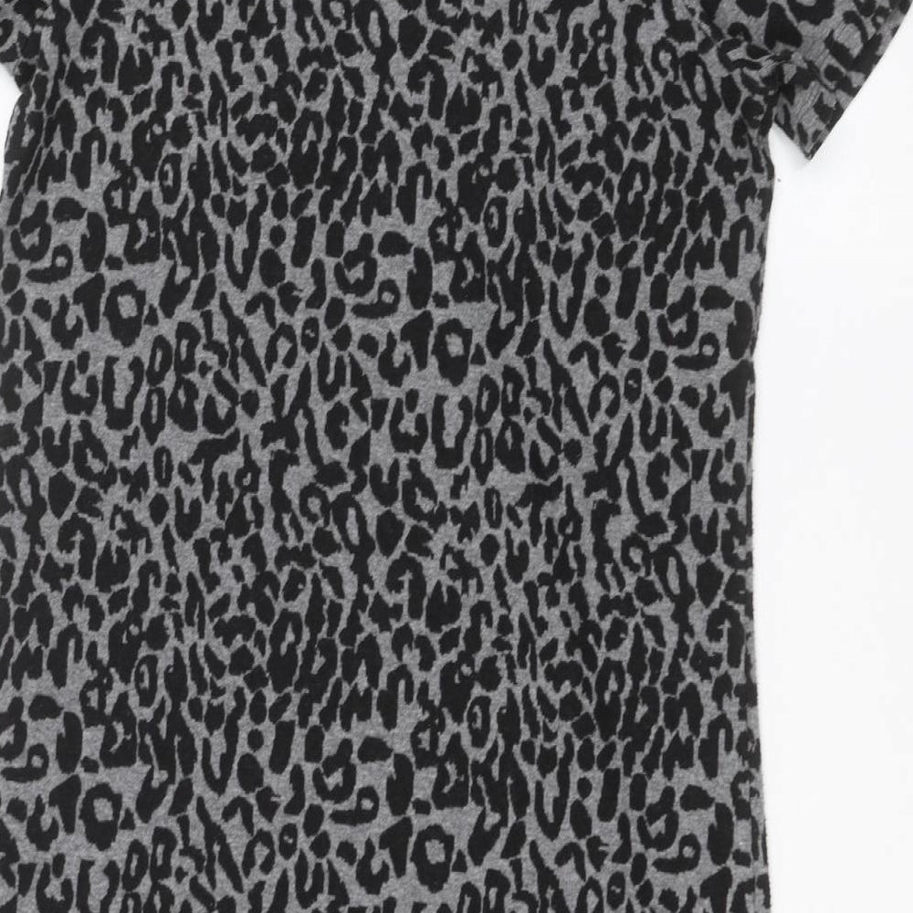 TU Womens Grey Animal Print  A-Line  Size 10