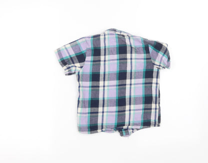 Additional front view of Tu boys’ purple basic button-up, size 5-6, years