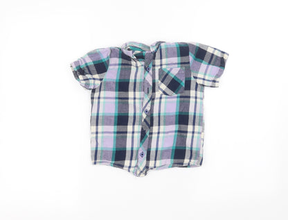 Back view of Tu boys’ purple basic button-up, size 5-6, years