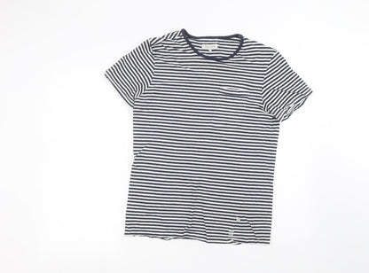 Additional front view of casual friday women’s white striped basic t-shirt, size M