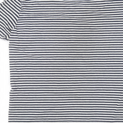 Brand and care label for casual friday women’s white striped basic t-shirt, size M