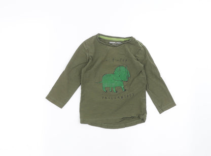 Additional front view of Next Baby Green Basic T-Shirt, size 18-24, Months