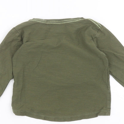 Brand and care label for Next Baby Green Basic T-Shirt, size 18-24, Months