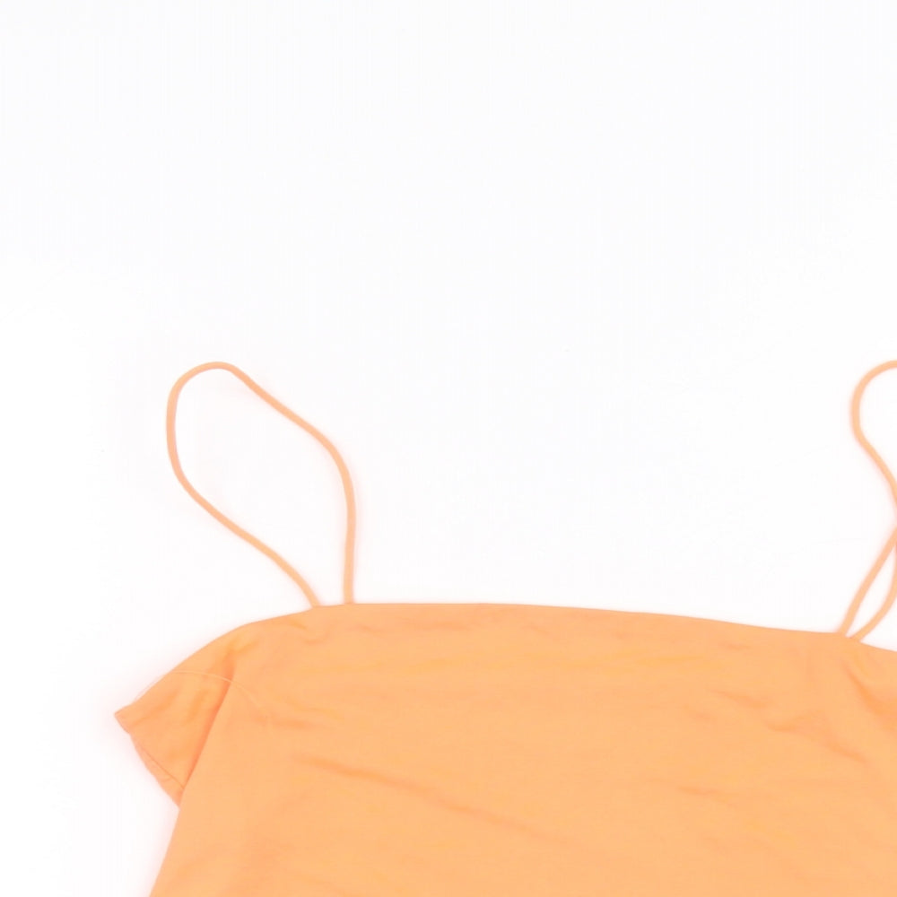 Womens UK Size S Preworn Orange Basic Blouse