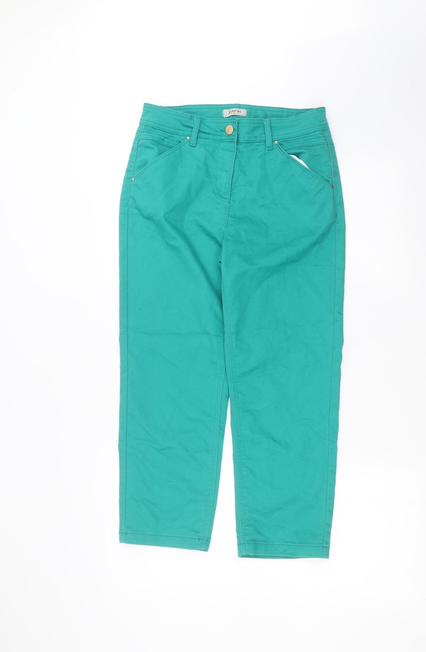 Soon Womens Green   Straight Jeans Size 10 L22 in