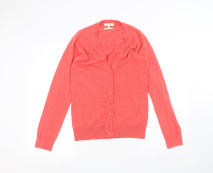 Womens UK Size L Classic Pink Cardigan Jumper
