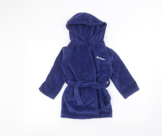 Preworn Boys Blue Solid   Robe Size 2-3 Years