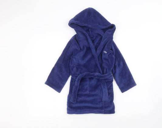 Preworn Boys Blue Solid   Robe Size 4-5 Years