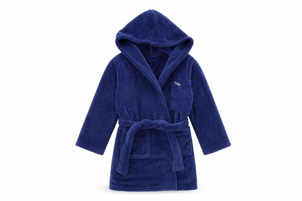 Front view of Preworn boys’ blue solid robe, size 4-5, years