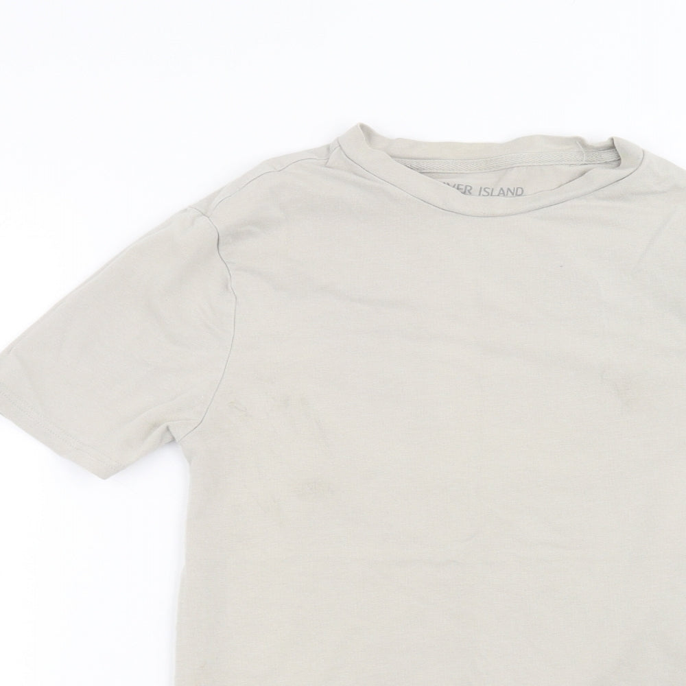 Womens UK Size XS River Island Brown Basic T-Shirt