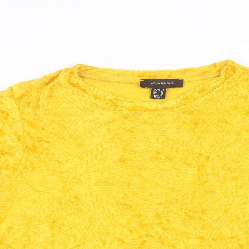 Atmosphere Womens Yellow   Basic T-Shirt Size 14