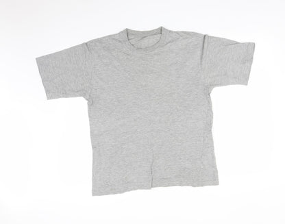 Additional front view of SLEEPWEAR ESSENTIALS men’s grey solid pyjama top, size M