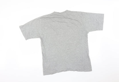 Back view of SLEEPWEAR ESSENTIALS men’s grey solid pyjama top, size M