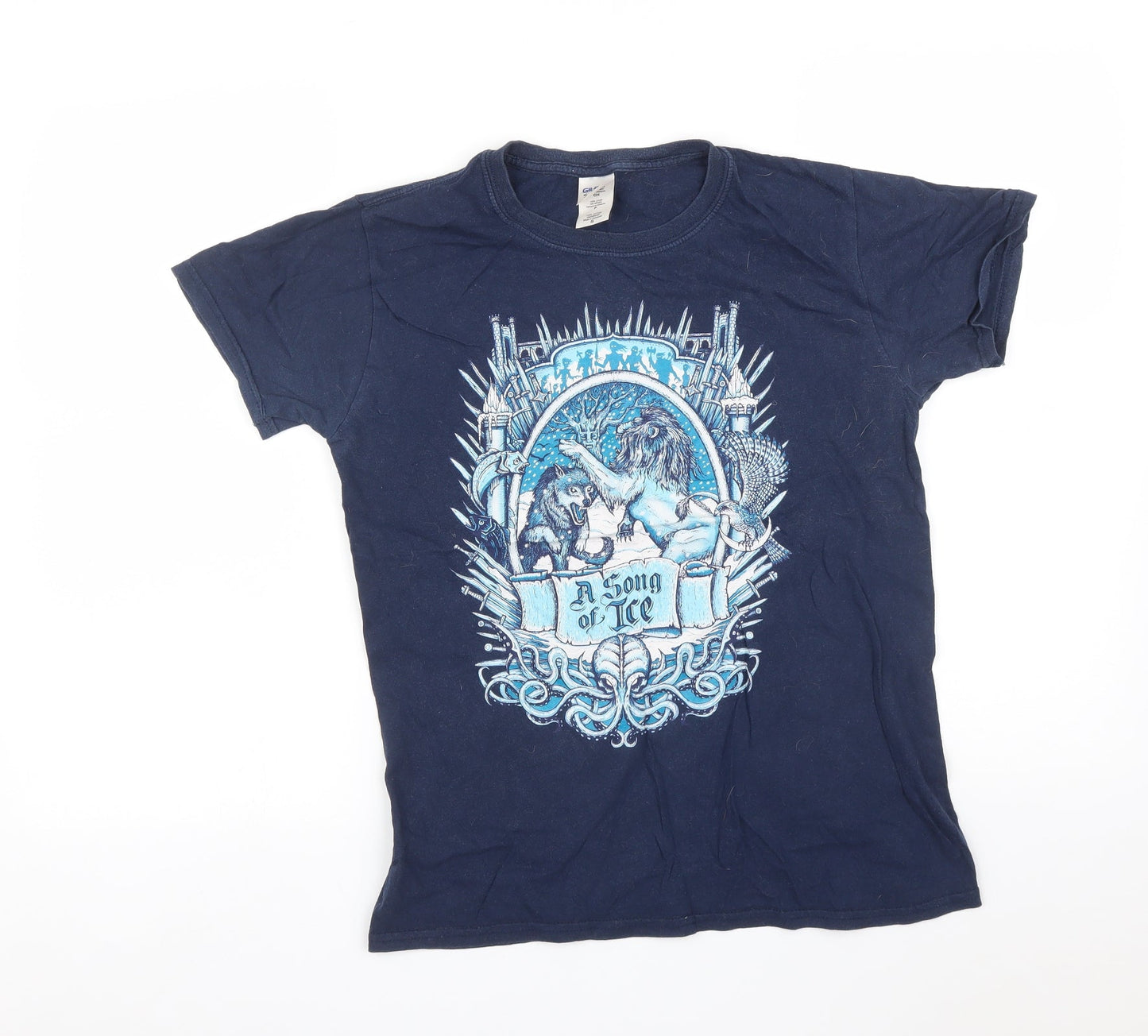 Mens UK Size S Gildan Blue  T-Shirt