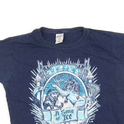 Mens UK Size S Gildan Blue  T-Shirt