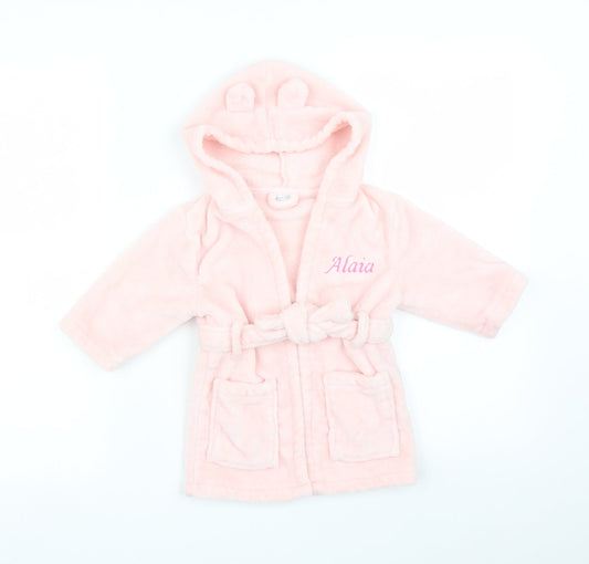 MY1STYEARS Girls Pink Solid   Robe Size 6-9 Months