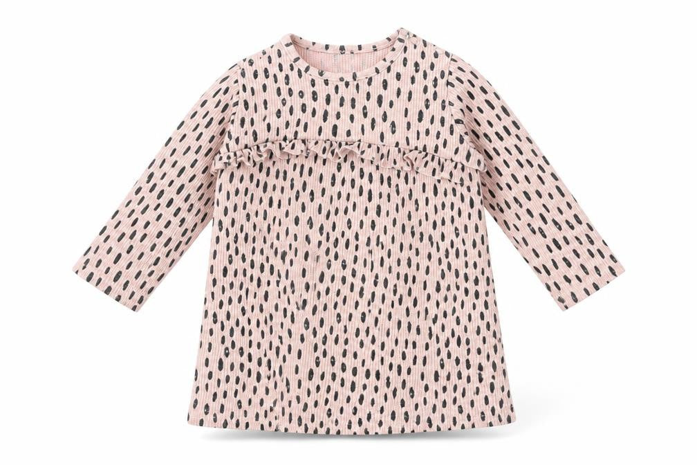Front view of George girls’ pink polka dot basic t-shirt, size 12-18, months