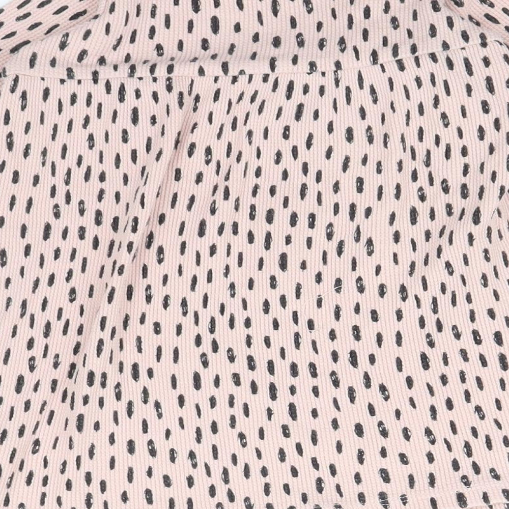 George Girls Pink Polka Dot  Basic T-Shirt Size 12-18 Months