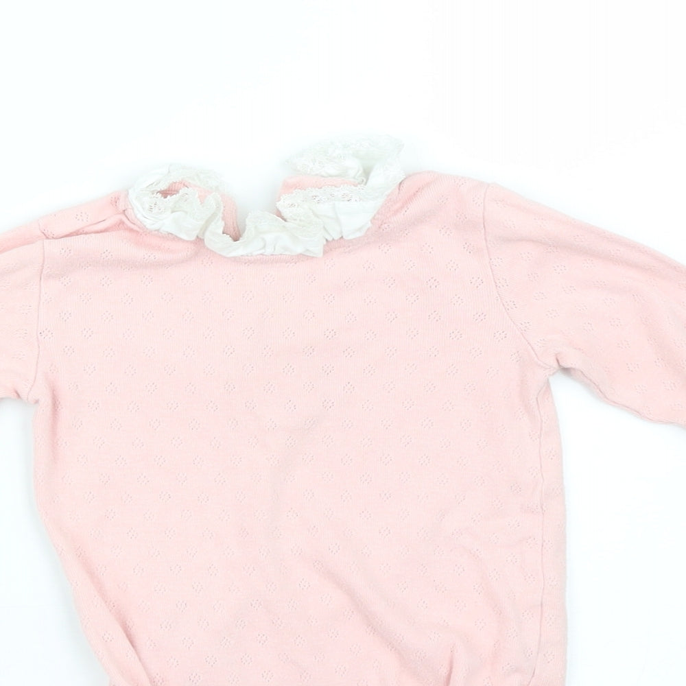 TU Girls Pink Argyle/Diamond  Babygrow One-Piece Size 18-24 Months