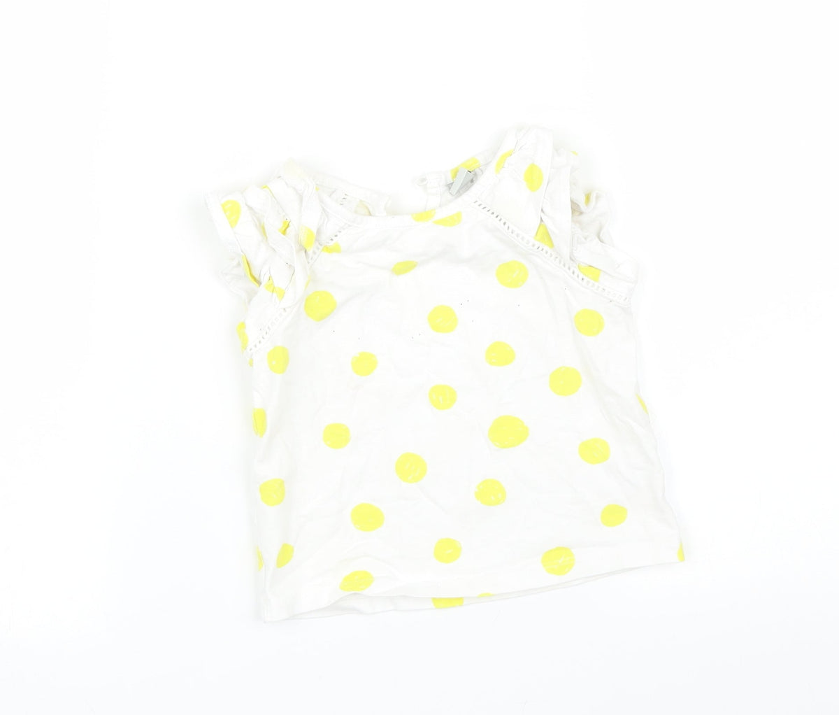 Additional front view of Tu girls’ white geometric basic t-shirt, size 12-18, months