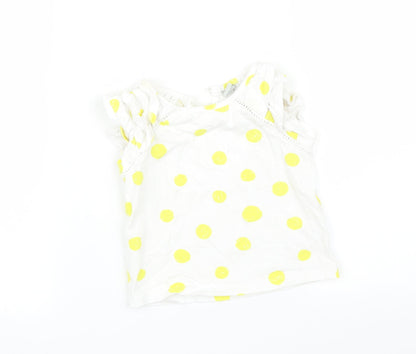 Additional front view of Tu girls’ white geometric basic t-shirt, size 12-18, months