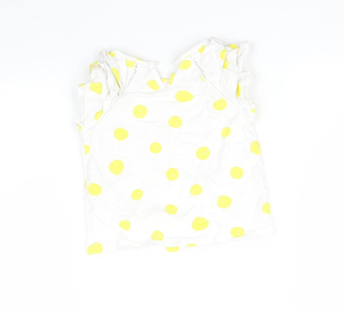 Back view of Tu girls’ white geometric basic t-shirt, size 12-18, months