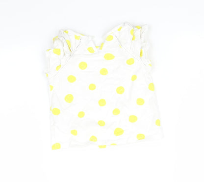 Back view of Tu girls’ white geometric basic t-shirt, size 12-18, months