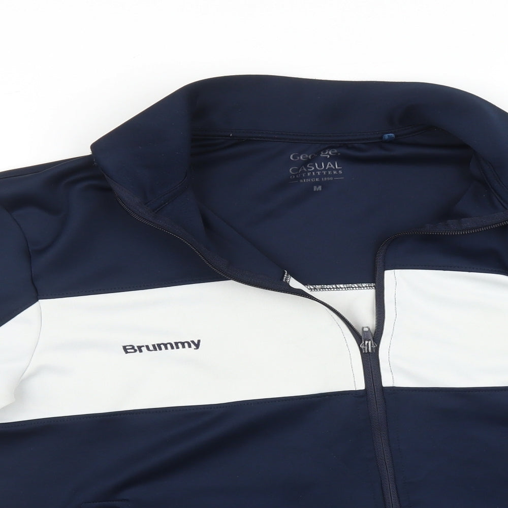 George Mens Multicoloured Striped  Full Zip Jumper Size M