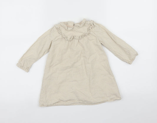 George Girls Beige Check  A-Line  Size 18-24 Months