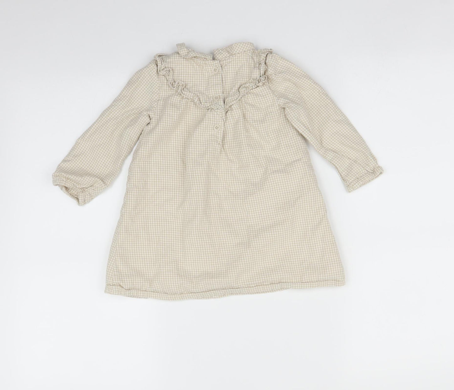 George Girls Beige Check  A-Line  Size 18-24 Months