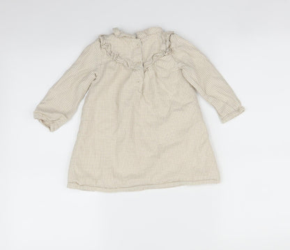 George Girls Beige Check  A-Line  Size 18-24 Months