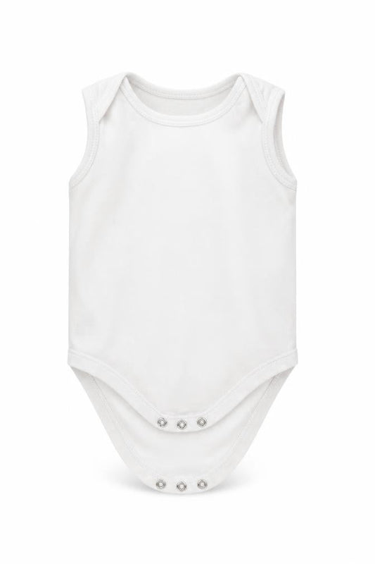 Front view of Primark Baby White Babygrow One-Piece, size 12-18, Months