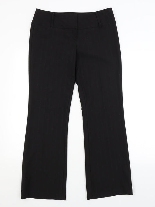BAY Womens Black Striped  Trousers  Size 12 L30 in