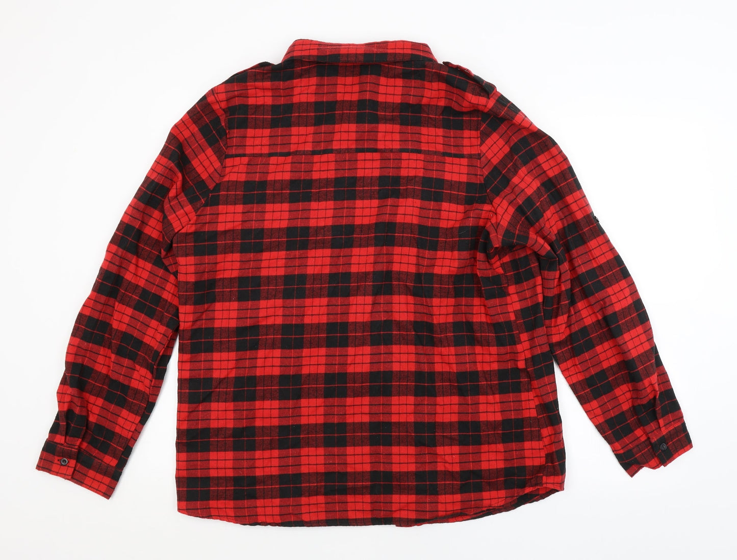 Womens UK Size XL Allegra K Red Basic Button-Up
