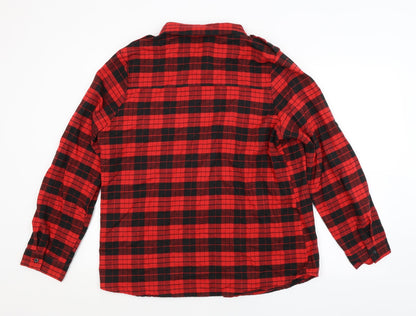 Womens UK Size XL Allegra K Red Basic Button-Up