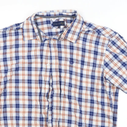 Mens UK Size M Lincoln Multicoloured  Button-Up Short Sleeve Casual Shirt