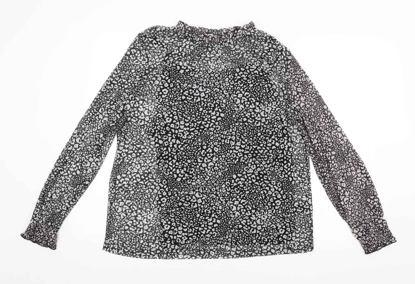 Womens UK Size 14 Preworn Black Basic Blouse