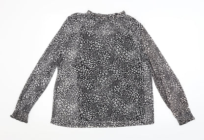 Womens UK Size 14 Preworn Black Basic Blouse