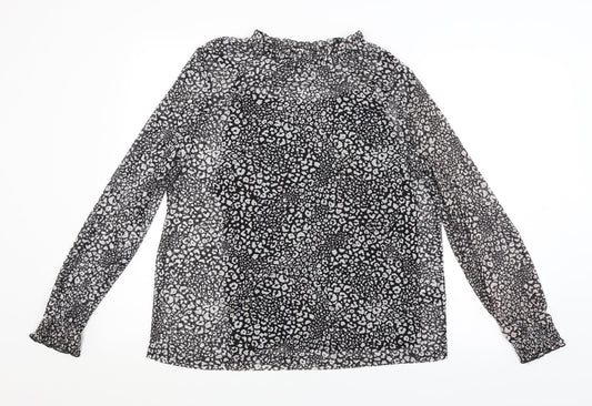 Womens UK Size 14 Preworn Black Basic Blouse
