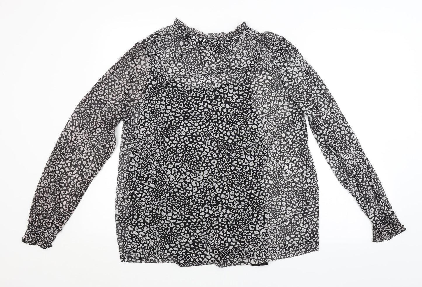 Womens UK Size 14 Preworn Black Basic Blouse