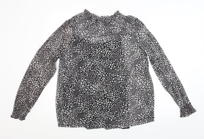 Womens UK Size 14 Preworn Black Basic Blouse