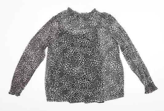Womens UK Size 14 Preworn Black Basic Blouse