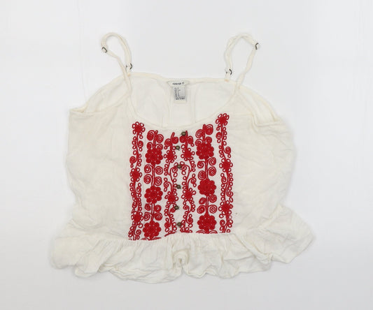 FOREVER 21 Womens White   Cropped Tank Size S
